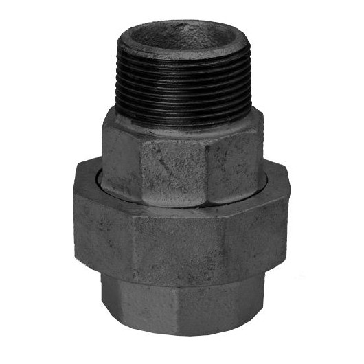 SCHMIDT HERMANN Temperguss-Verschraubung Nr.341I/A 1 Zoll konisch dichtend schwarz 14341025