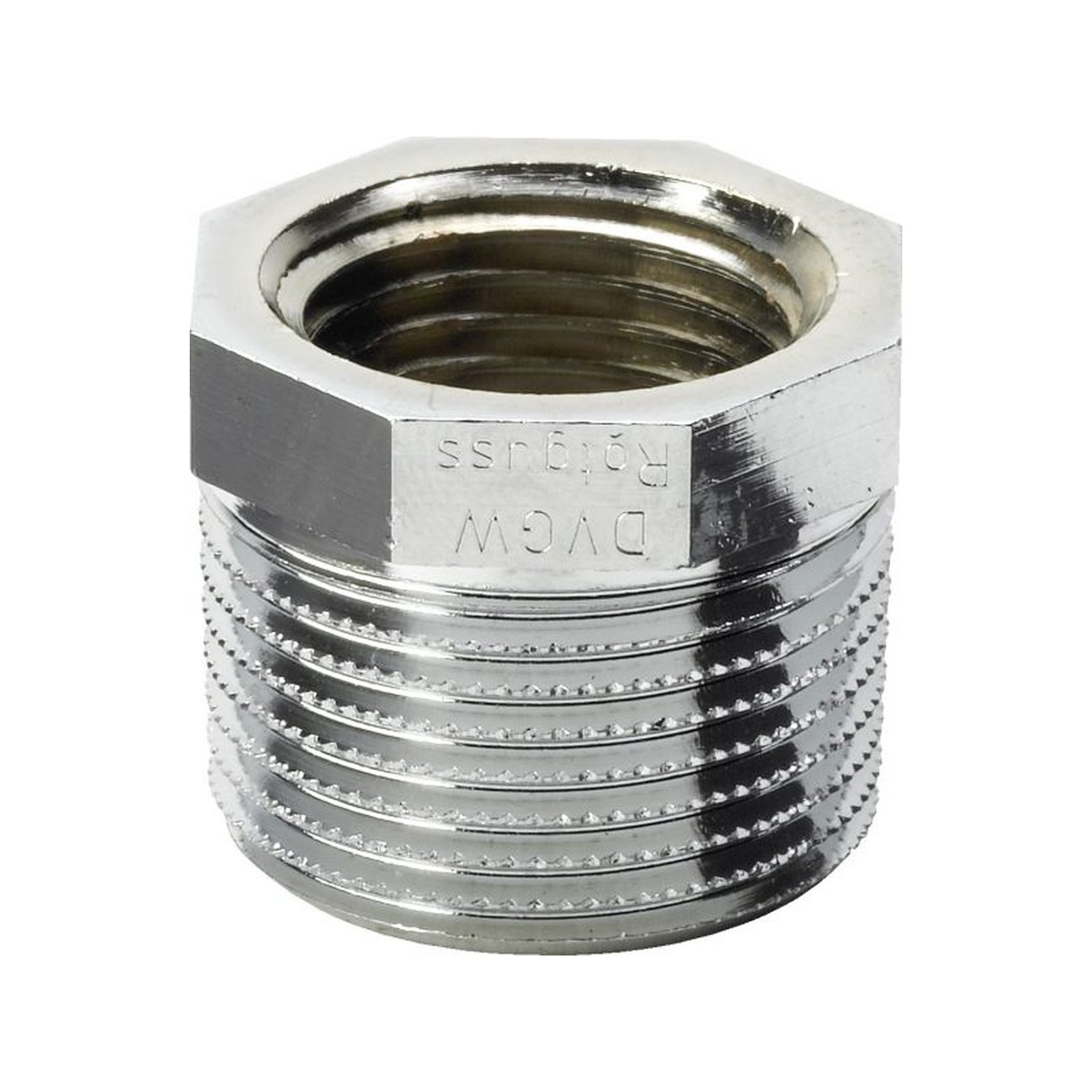 Viega Reduzierstück 3241 1 Zoll x 3/4 Zoll R/Rp Rotguss verchromt Mehrkant 448059