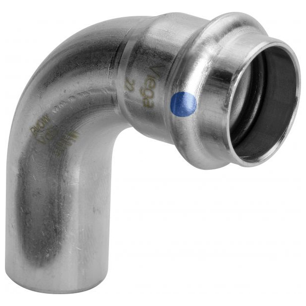 VIEGA Bogen 90 Grad Sanpress Inox 2316.1LF SC-Contur LABS-frei Edelstahl 22mm EPDM 664763