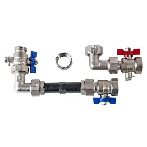Wärmemengenzähler Einbauset 1'' vertikal für 3/4" 110 mm + 1" 130 mm