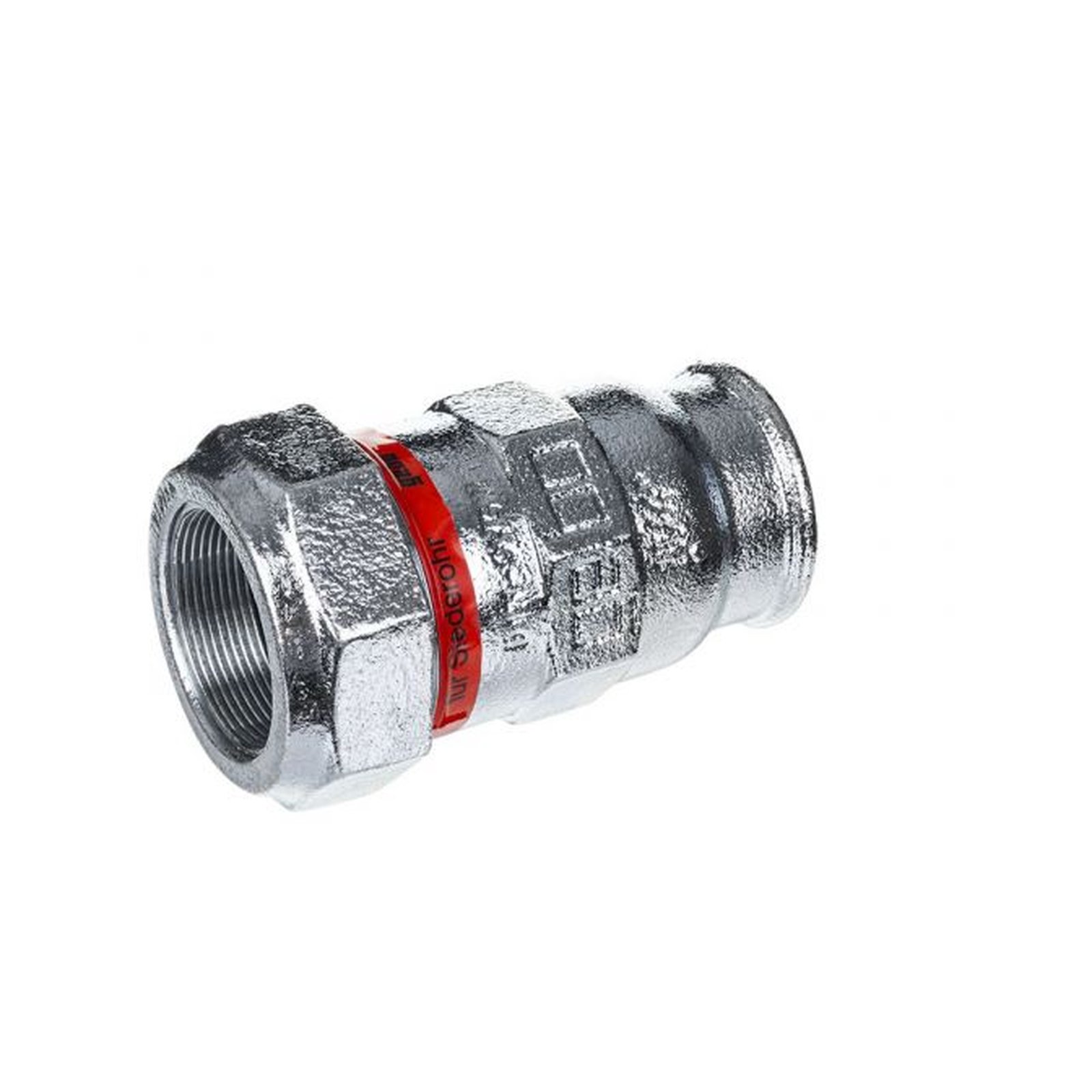 GEBO Temperguss-Klemmverbinder IG Wasser PN10 Typ I 2 Zoll DN50 57 mm Innengewinde verzinkt 02.150.01.0657 GEBO Temperguss Klemmverbinder Serie 150 Typ I 1 1/4 Zoll x 44,5 mm PN10 verzinkt NBR 02.150.01.04445