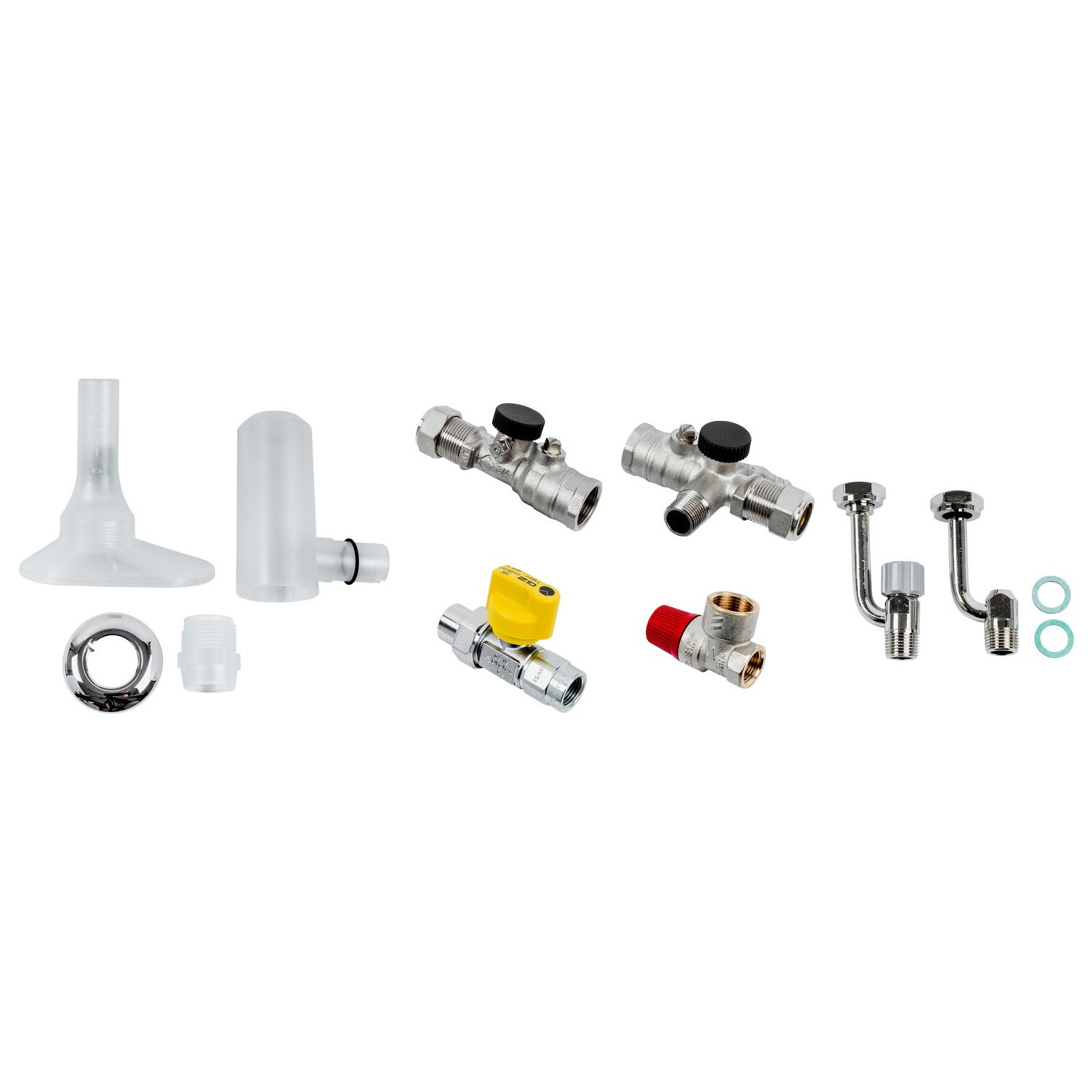 WOLF Anschluss-Set Kombithermen AP KFE-Hahn thermische Sicherung Sicherheitsventil 3 bar 2072345