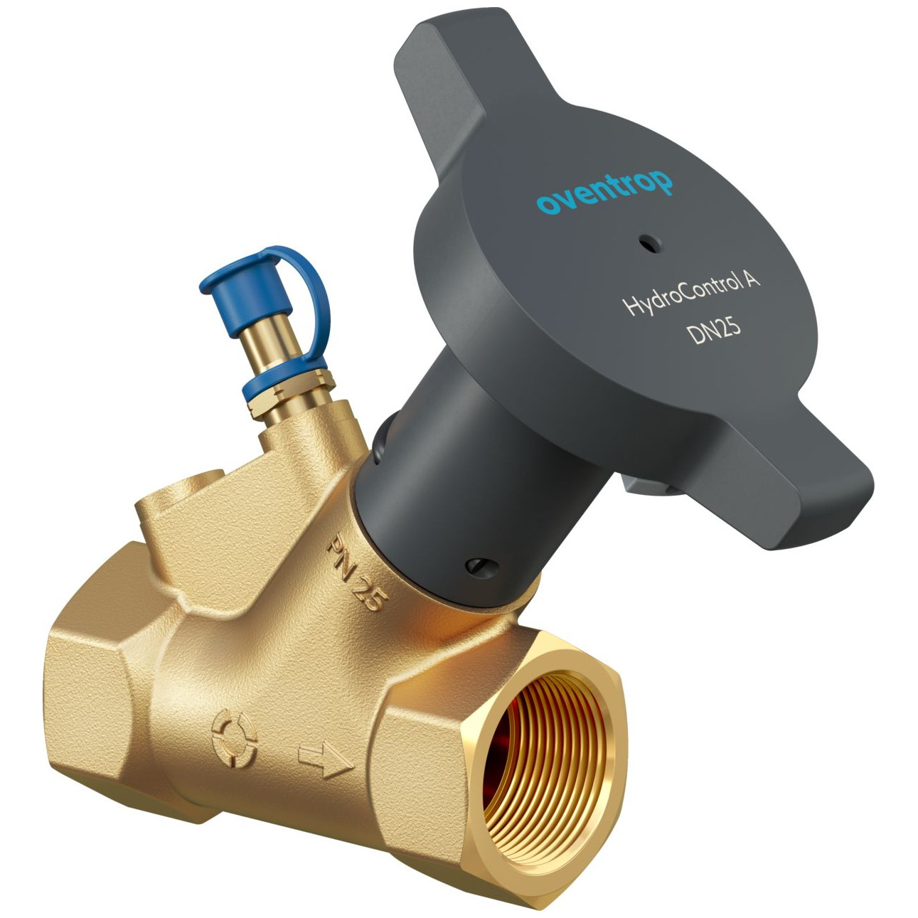 Oventrop Strangabsperrventil HydroPort PN25 DN50 Rp2 IG Schrägsitz EZB Messing 1067536