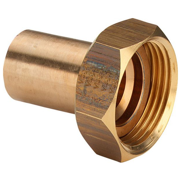 Viega Verschraubung Sanpress Nr.2264 338541 flachdichtend 35x11-2 Rotguss EPDM Messing-Überwurf