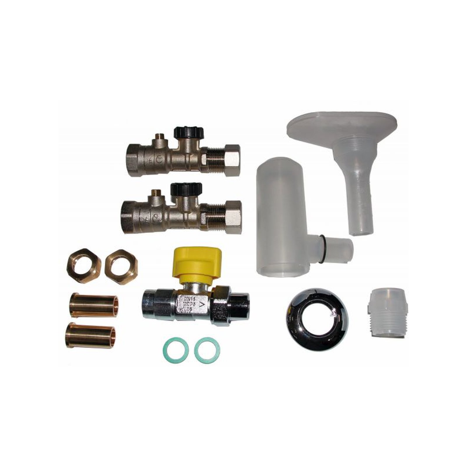 Wolf Anschluss-Set CGS-2 AP KFE-Hahn thermische Sicherung Ablauftrichter 2072338