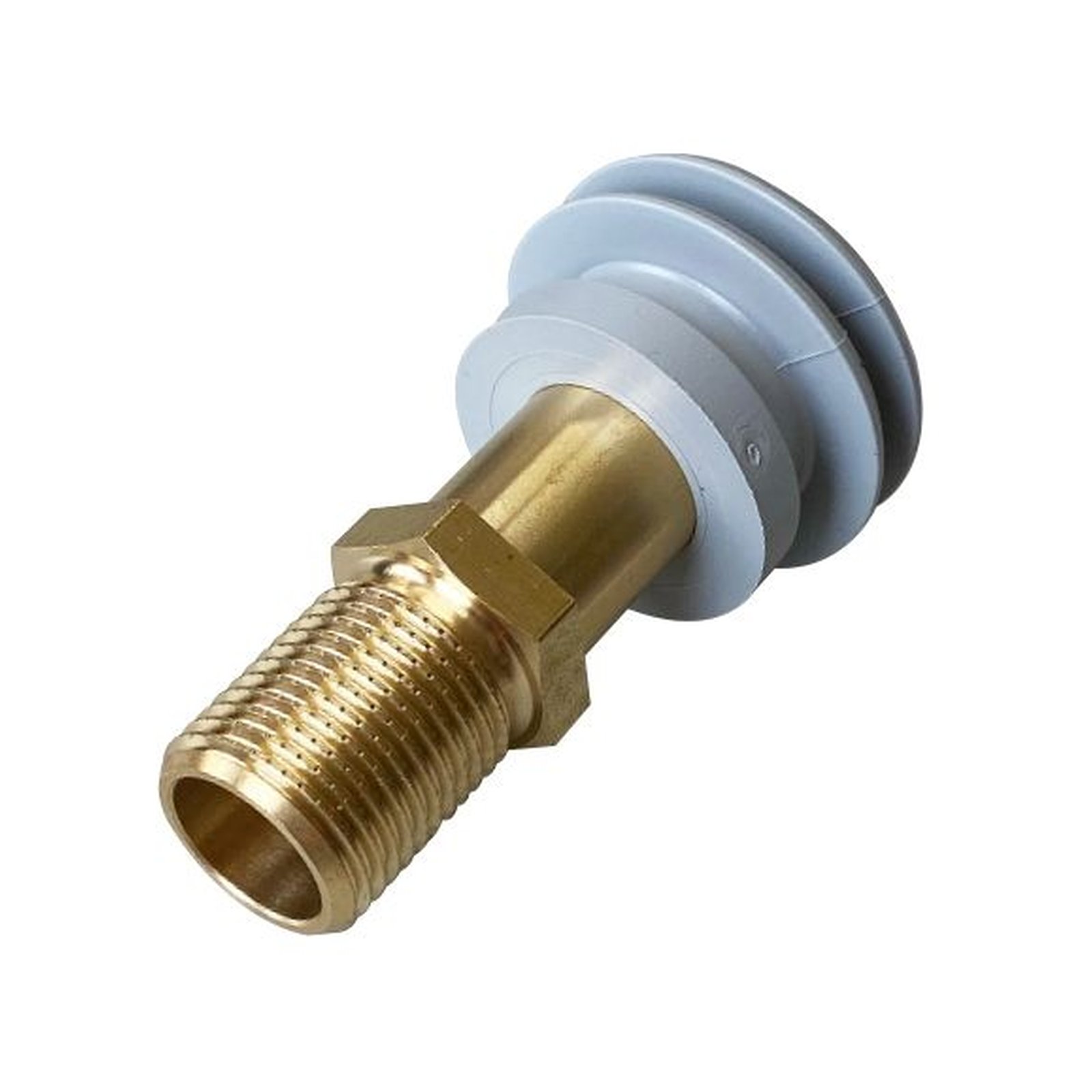 HAAS Einlaufverbinder Urinal Anschluss hinten Messing 1/2 Zoll Gewinde Lippendichtung 6030