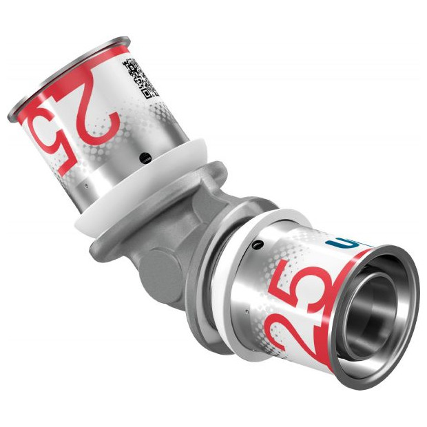 UPONOR Verbundrohr Fitting S-Press PLUS Winkel 45Grad 25-25 Edelstahl Presshülse 1070545