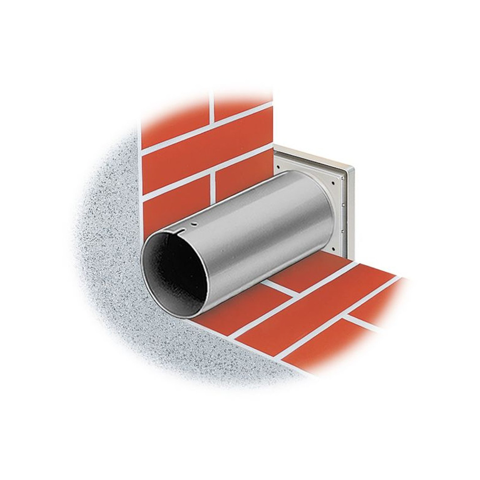 Helios Wandeinbausatz WES 100 Kunststoffrohr UP-Einbau verstellbar 260-500 mm Verschlussklappe Gitter 00717