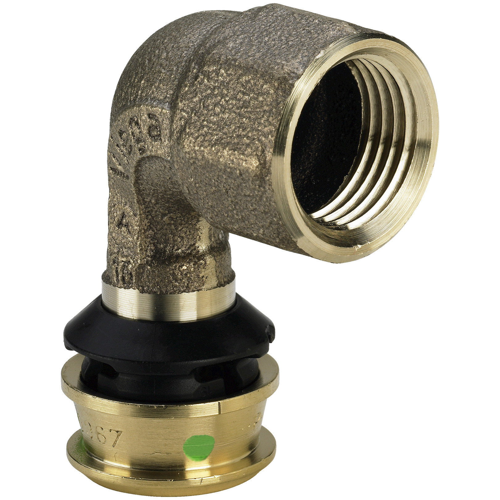 Viega Pressfitting Raxofix 5314.11 Übergangsbogen 90 Grad 32mm x 1 Zoll IG SC-Contur Siliziumbronze 646141