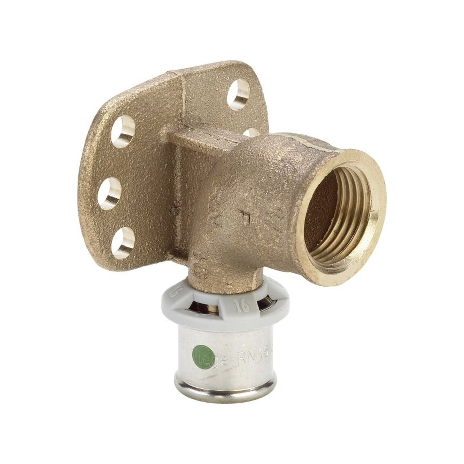 Viega Pressfitting Sanfix P 2125.5 Wandscheibe 20mm x 1/2 Zoll Rotguss SC-Contur 303198