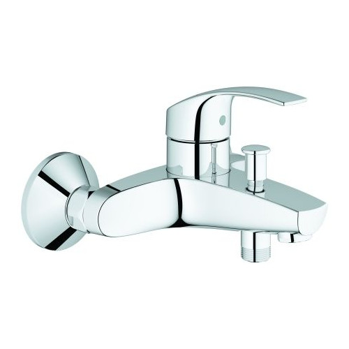 GROHE Einhebel-Wannenbatterie Eurosmart 33300002 Wandmontage chrom 35 mm Keramikkartusche Eigensicherung 4005176862182