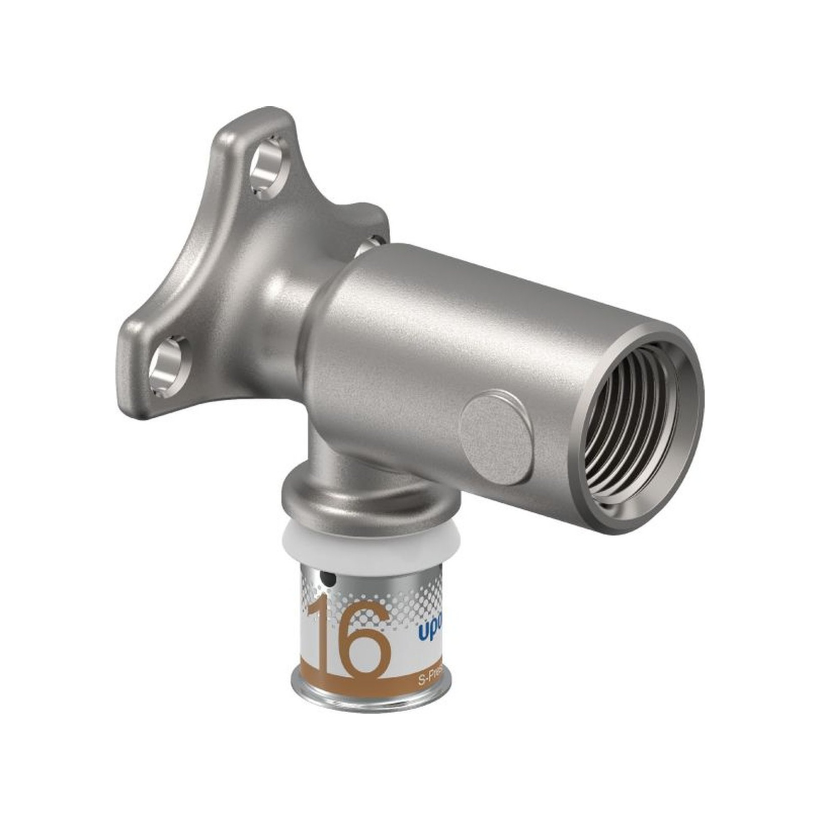 Uponor S-Press PLUS Wandscheibe XL 16mm DN15 IG Pressmuffe PPSU Messing verzinnt 1070646