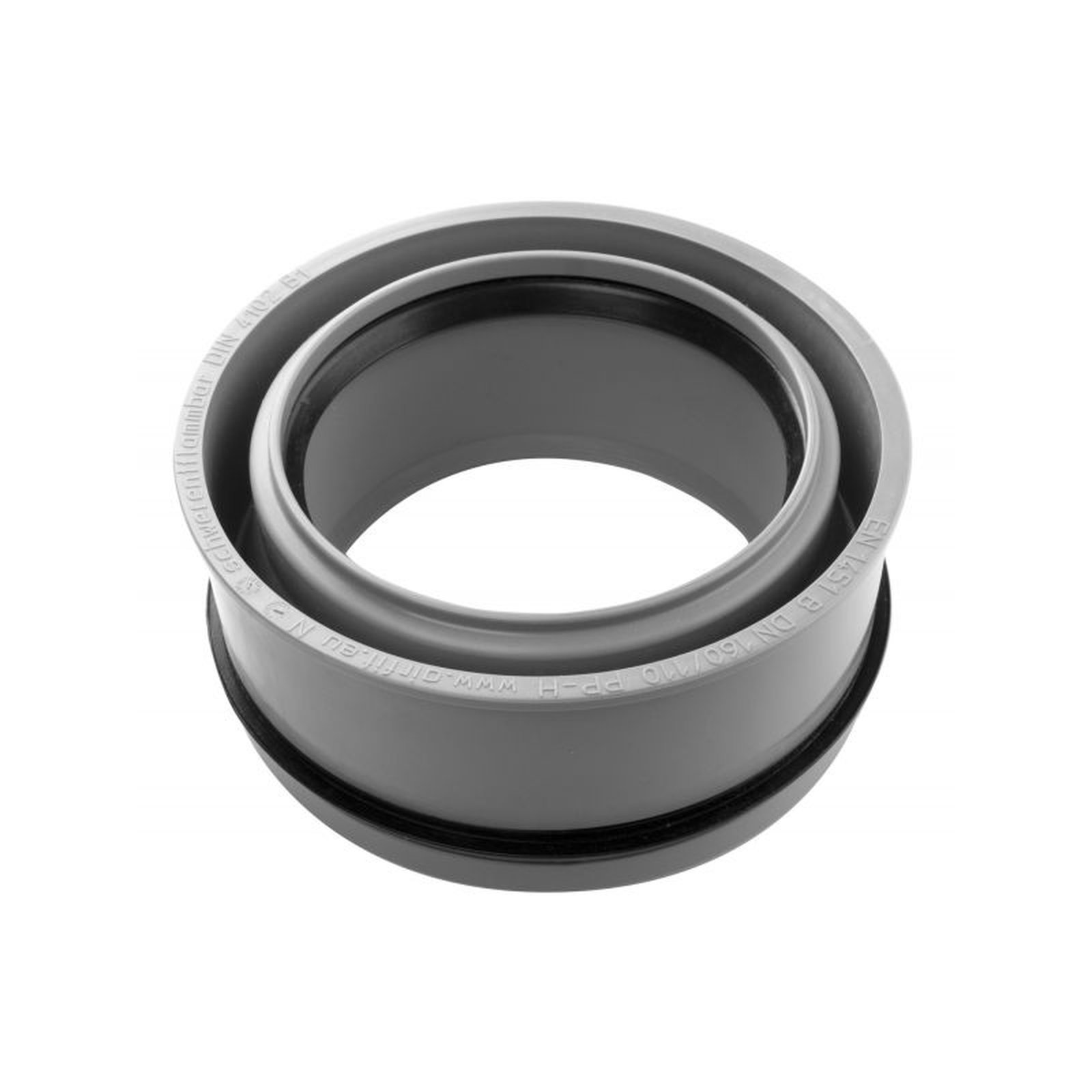 AIRFIT Abwasser-Innen-Reduzierstück DN 160x110 PP konzentrisch Steckmuffe geprüft DIN 4102-B2 160110IR