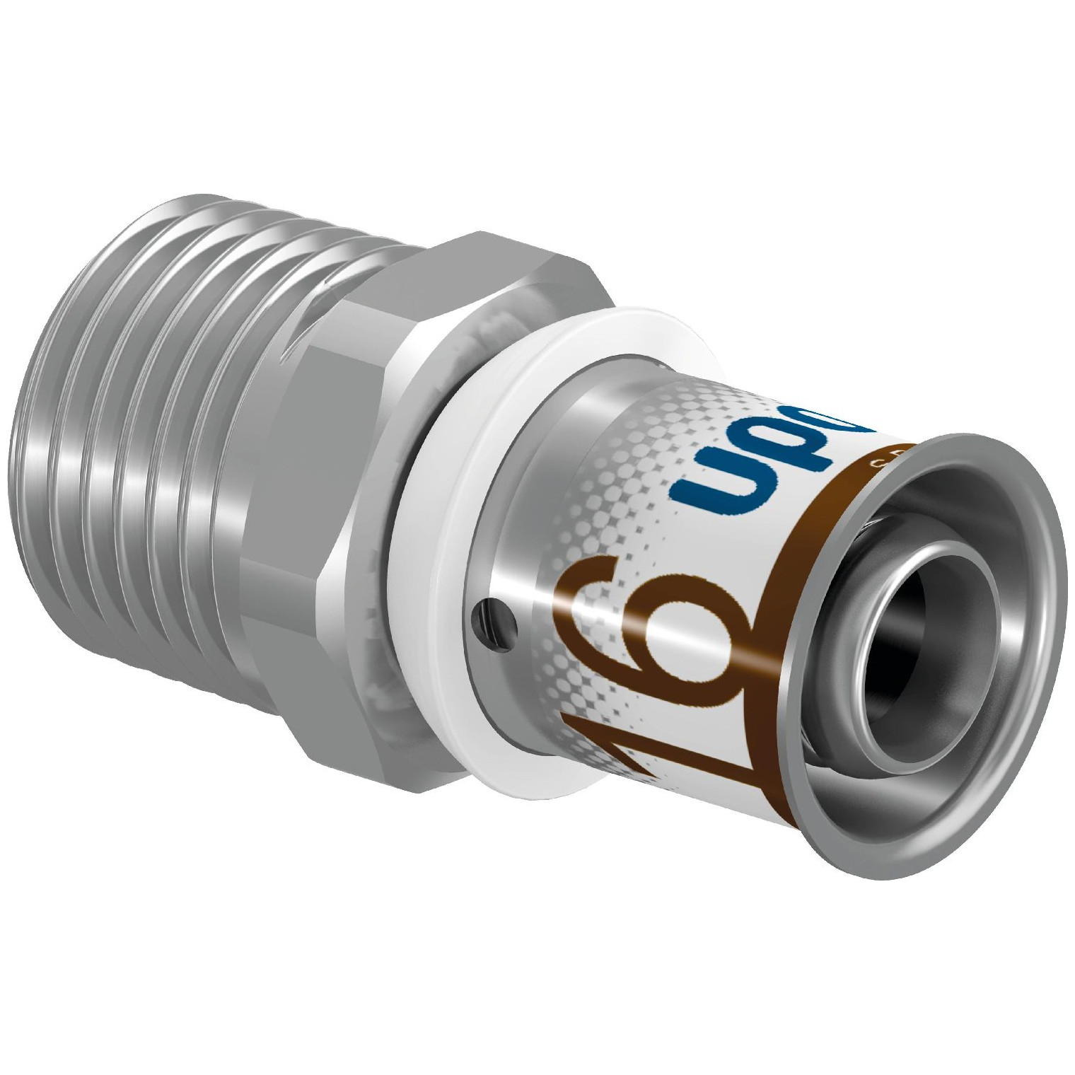 Uponor S-Press PLUS Übergangsnippel 16mm DN20 3/4 AG Pressmuffe Messing verzinnt DVGW 1070503