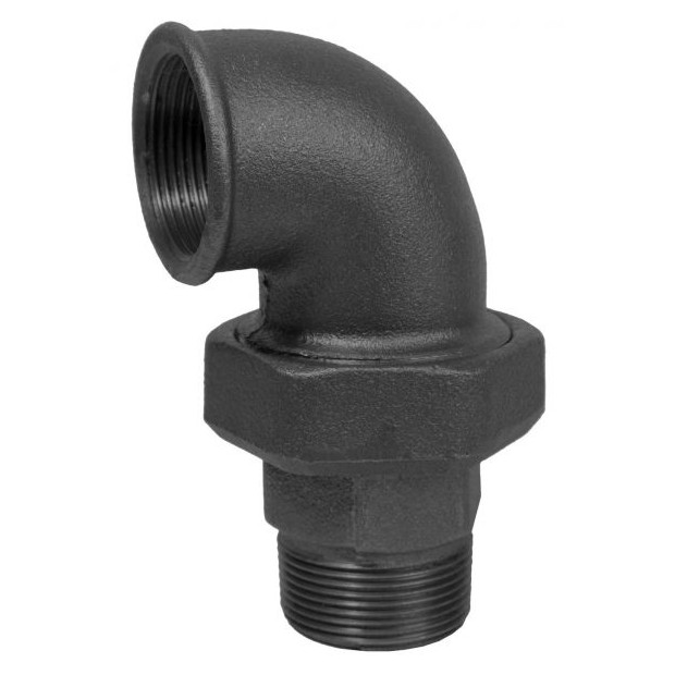 SCHMIDT HERMANN Temperguss-Winkelverschraubung Nr.98 2 Zoll Kegeldichtung 1 AG schwarz 14098050