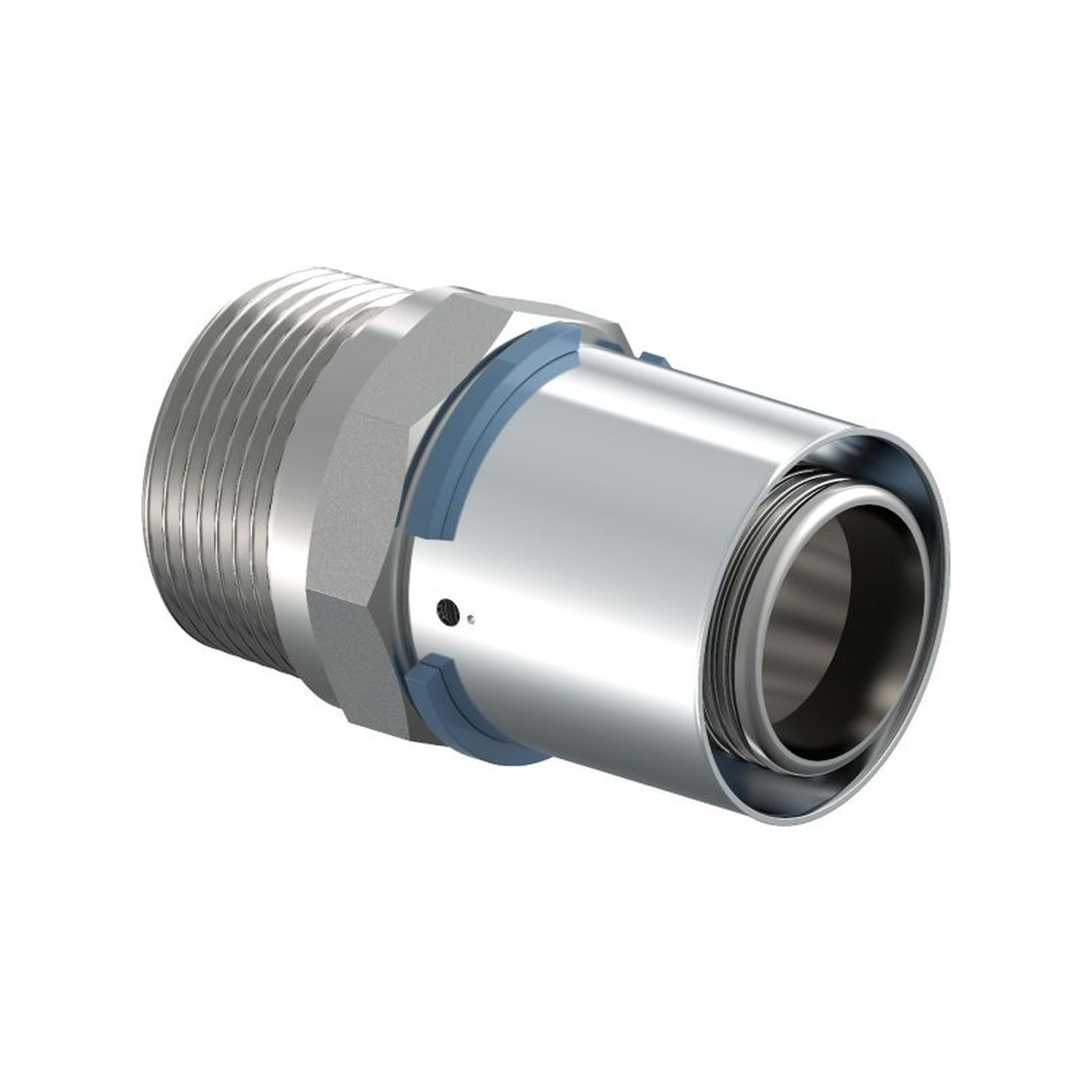 Uponor S-Press Übergangsnippel DN40 1 1/2 Zoll AG PPSU Messing verzinnt EPDM DVGW 1046902