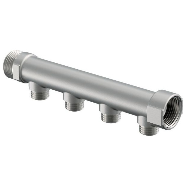 Uponor Verteiler Uni-C S 1-Zoll MT-FT 4x1-2-Zoll MT Messing verzinnt 1014109