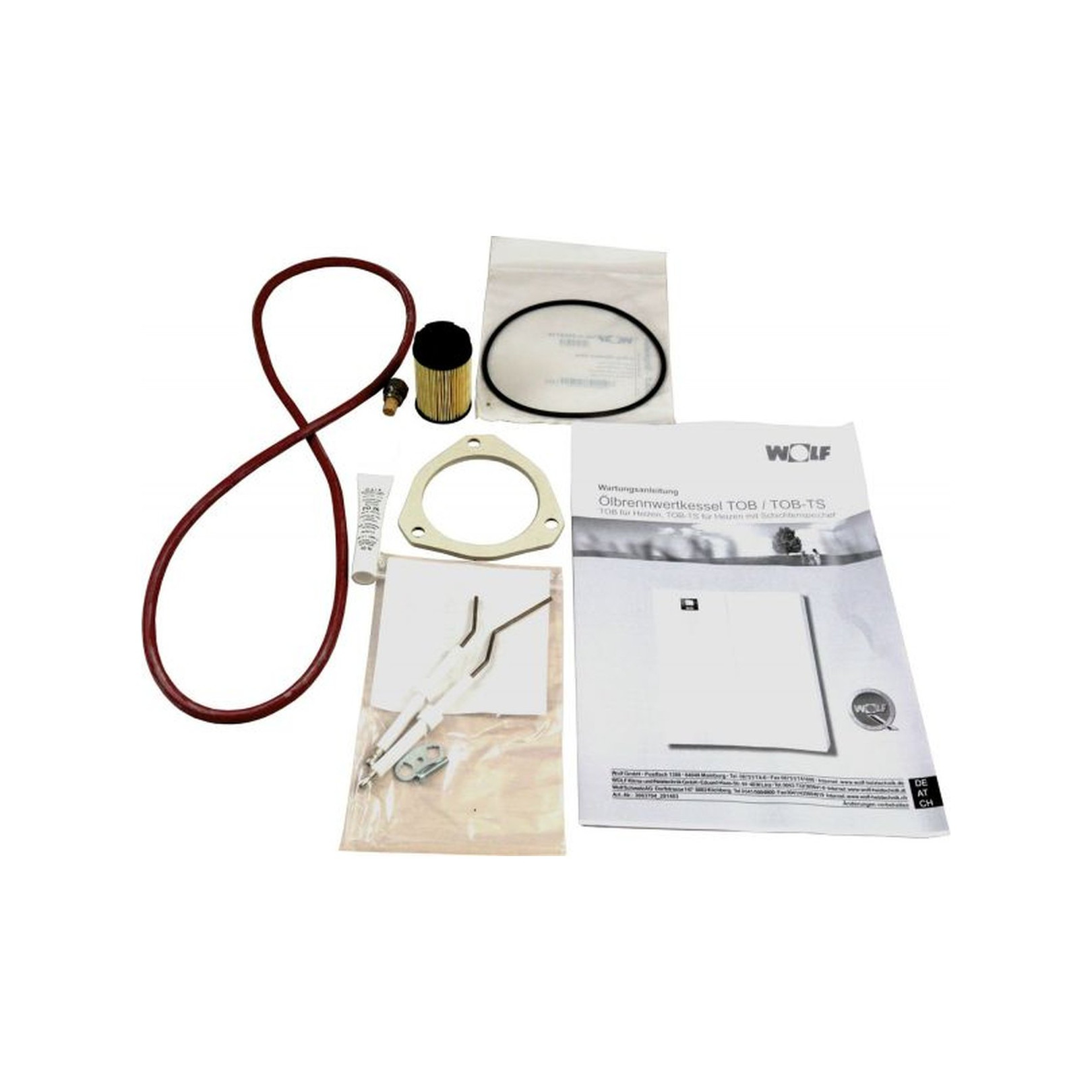 Wolf Wartungsset Ölbrennwertkessel TOB-18 ab 2014 Öldüse O-Ringe Filtereinsatz Zündelektroden 2745711