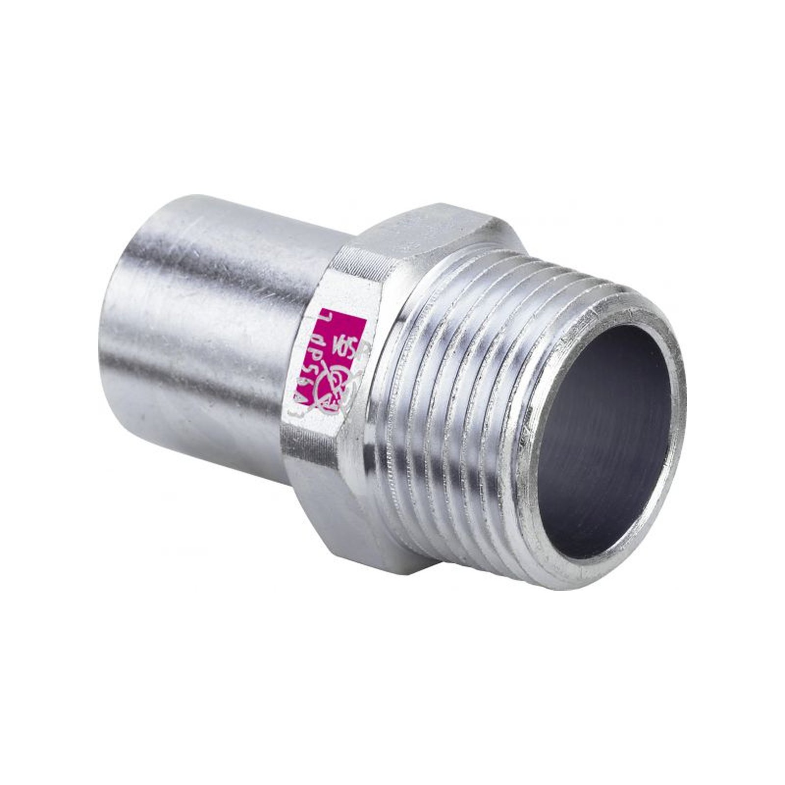 Einsteckstueck PRESTABO 1111.1, 642082 22x3/4, aus unleg.Stahl m.Mehrk.+AG Einsteckstueck PRESTABO 1111.1, 642082 22x3/4, aus unleg.Stahl m.Mehrk.+AG