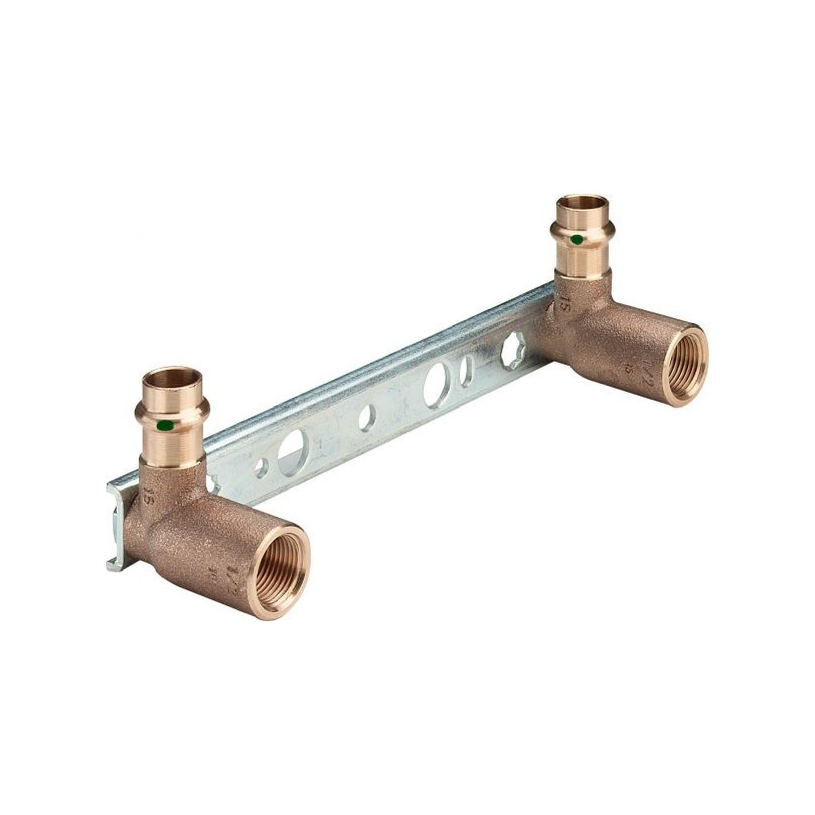 Viega Pressfitting Sanpress Montageeinheit 15x1/2x45x150/200 flach SC-Contur Siliziumbronze 124502