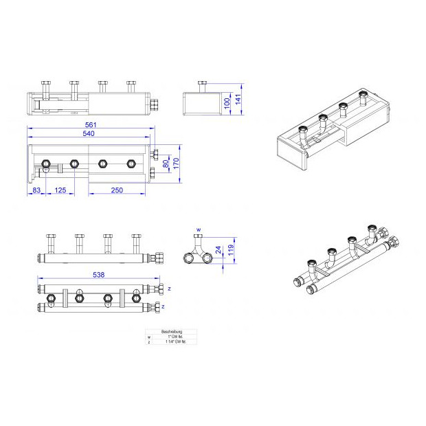 STRAWA Kesselverteiler strawi 125-25 2 Gruppen EPP-Daemmung 561x170x141mm 7200002