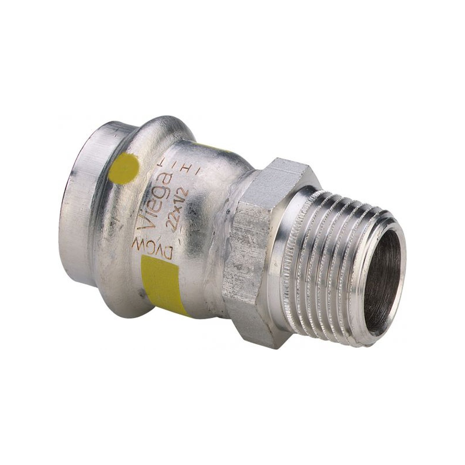 Uebergangsstueck SANPRESS INOX G 0211 35x11/4 486808 m.Mehrkant u.AG Edelstahl