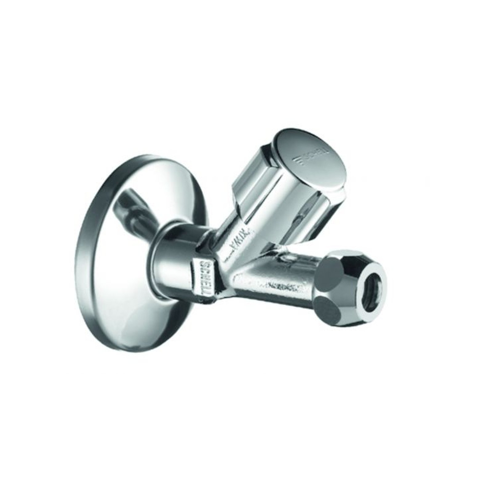 SCHELL Schrägsitzventil COMFORT 1/2 Zoll chrom lange Bauform Rosette 059030699