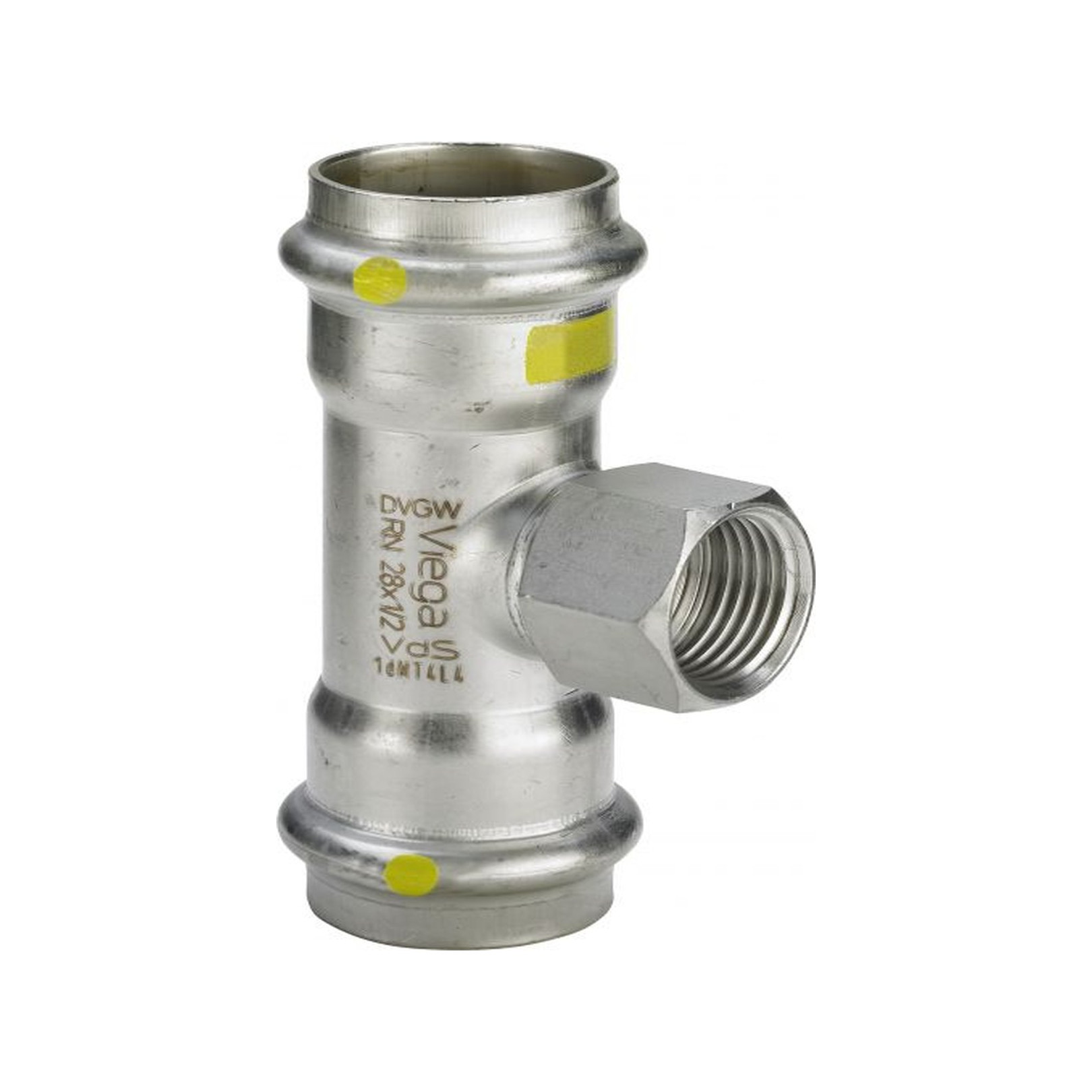 Viega Sanpress Inox G T-Stueck 0217.2 Edelstahl 22x1-2x22mm SC-Contur 486679