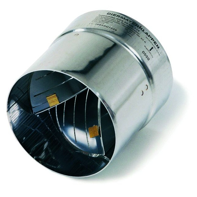 Kutzner Thermische Abgasklappe HOS 90 DIN 3388 T1 Edelstahl Bimetallgesteuert 90 mm 2109939