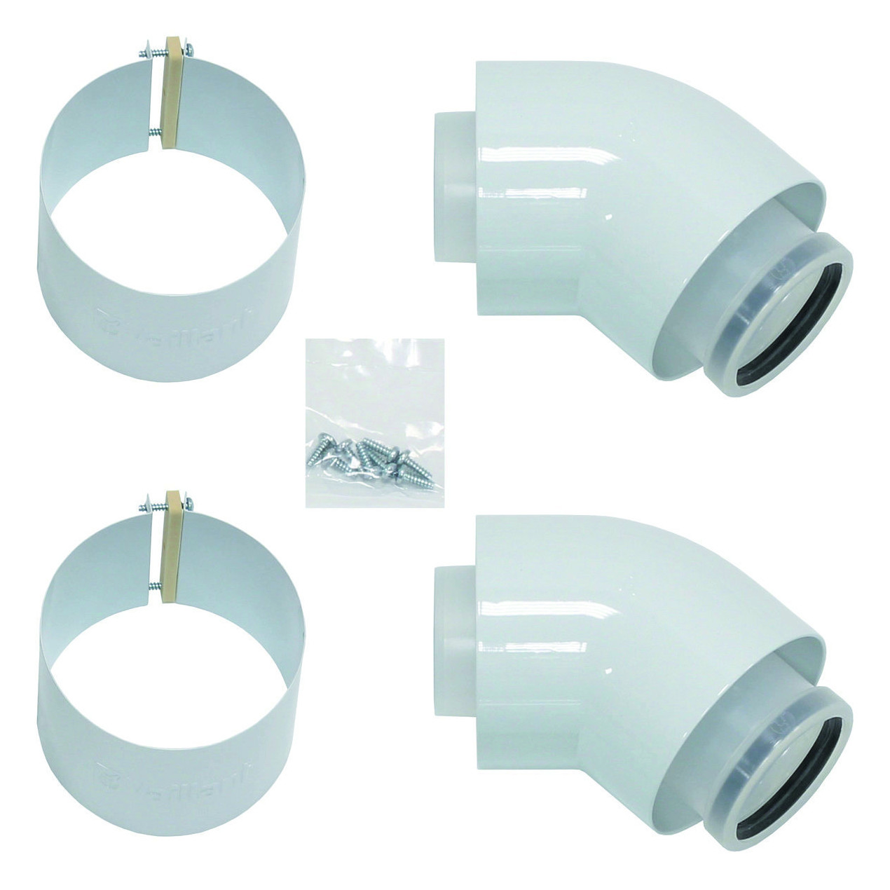 Vaillant Bogen 45 Grad Abgassystem konzentrisch 60/100 mm PP Brennwert 2 Stück 303911