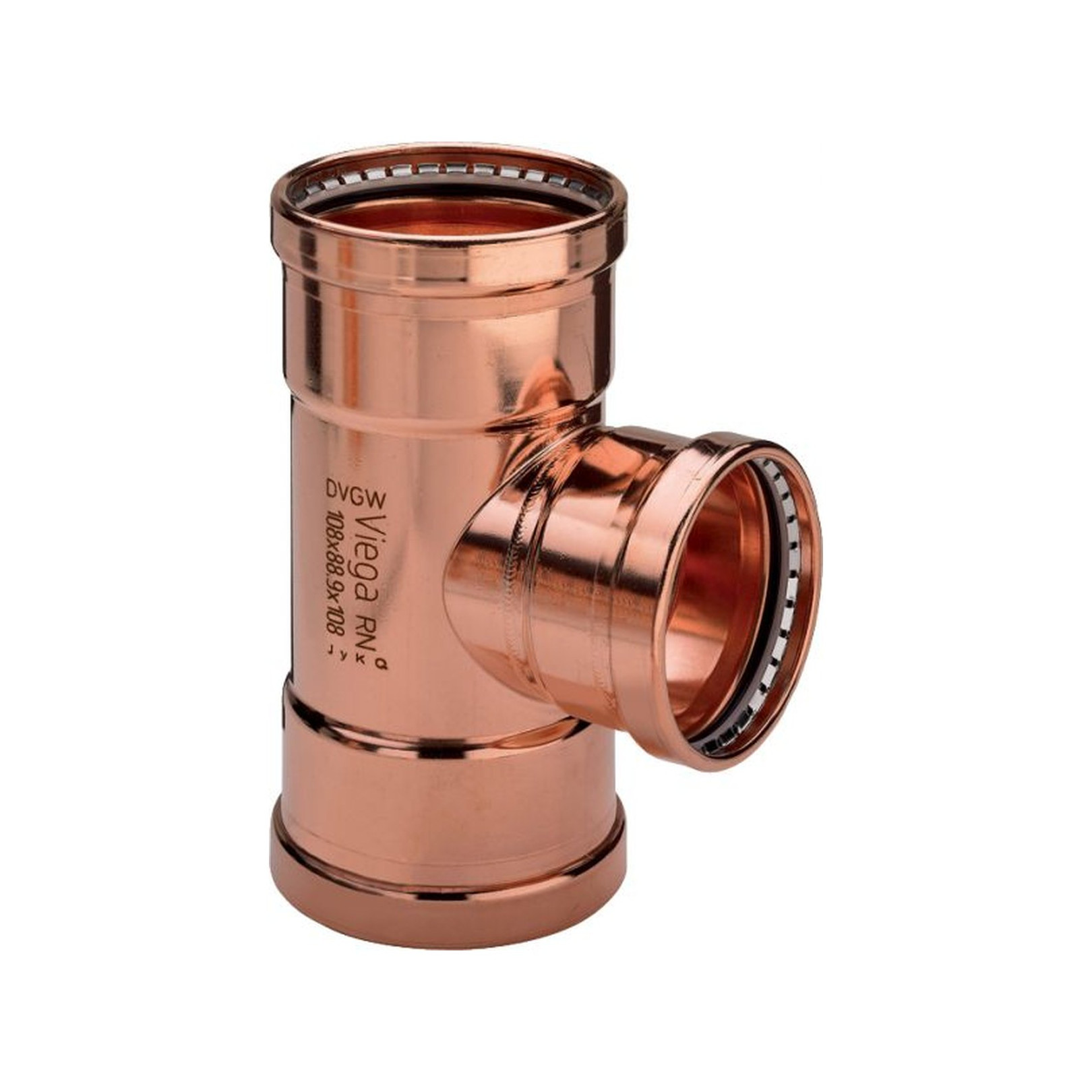 Viega Kupfer Pressfitting T-Stück Profipress 2418 XL 64x35x64 mm DVGW SC-Contur EPDM 577735