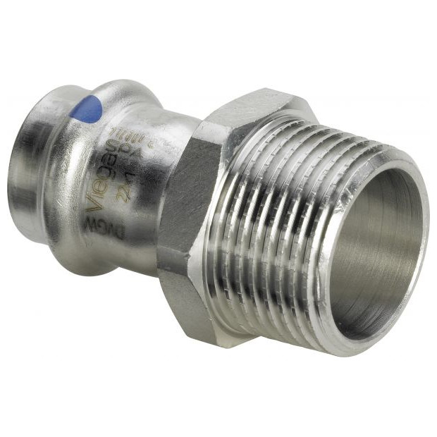 VIEGA Pressfitting Sanpress Inox 2311LF Uebergangsstueck SC-Contur LABS-frei 22mm R3-4 EPDM 665784