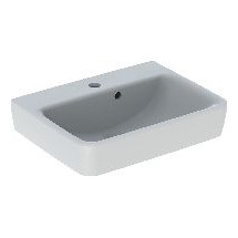 Geberit Handwaschbecken Renova Plan 501628001 50x38cm Sanitärkeramik weiß asymmetrischer Überlauf mittiges Hahnloch