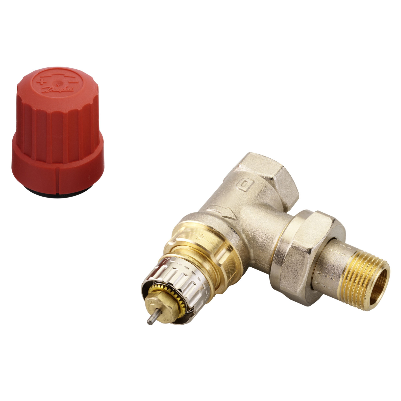 Danfoss Ventilunterteil RA-N 10 R 3/8 Eckform Voreinstellung Messing vernickelt 013G0031