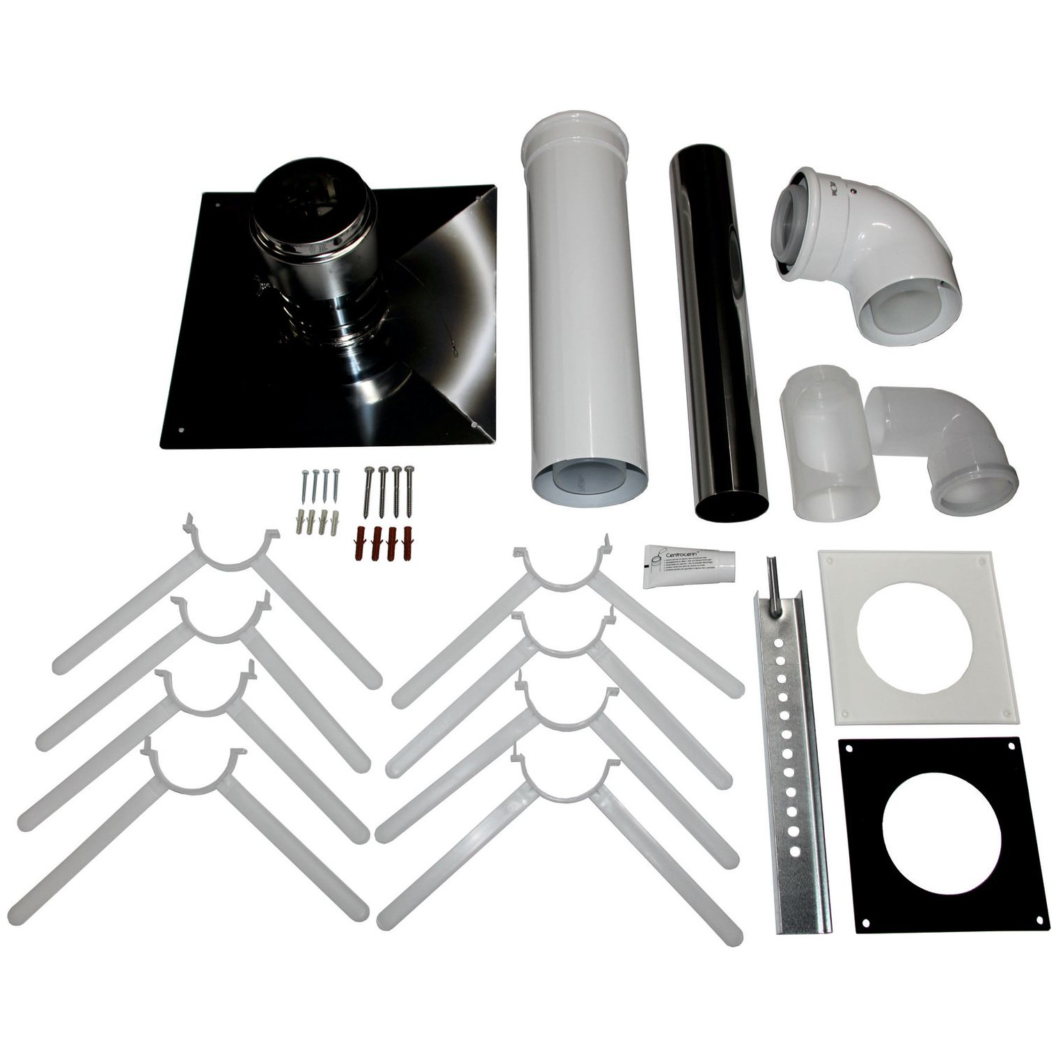 WOLF Anschluss-Set C93x DN80/125 starr Schachtabdeckung Edelstahl raumluftunabhängig 2651856