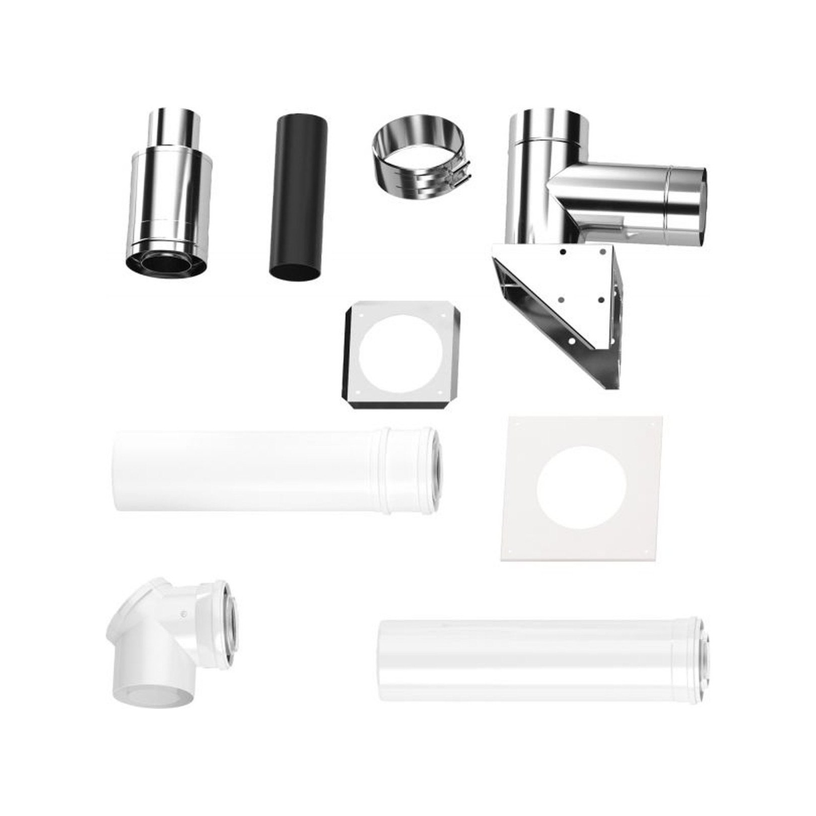 Bosch Abgaszubehör FC-Set80-C53x Grundbausatz 80/125 Edelstahl Fassade oben 7738112564