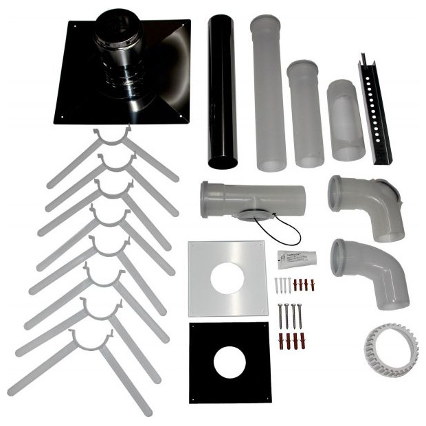 WOLF Anschluss-Set DN80 B23 Schachtabdeckung Edelstahl Luft-Abgasfuehrung 2651858