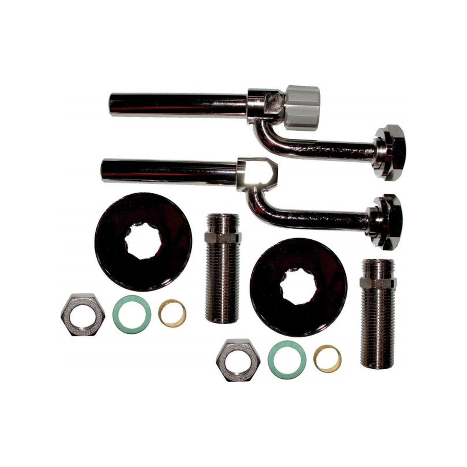 Wolf Anschlussteile Gaskombithermen Unterputzinstallation Warmwasser Kaltwasser 1/2 Zoll Absperrventil verchromt 2071678