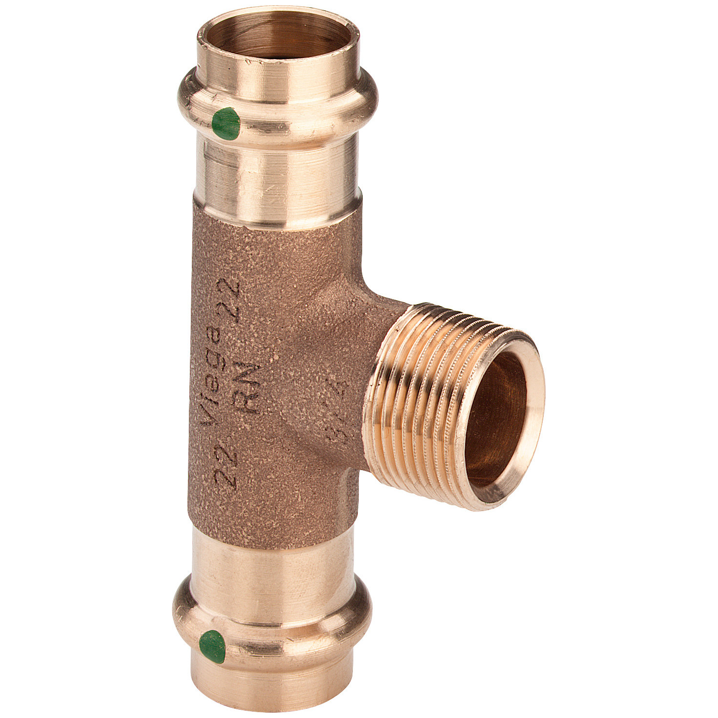 Viega T-Stück Sanpress 2217.1 18x3-4x18mm Rotguss Pressfitting SC-Contur EPDM 281328