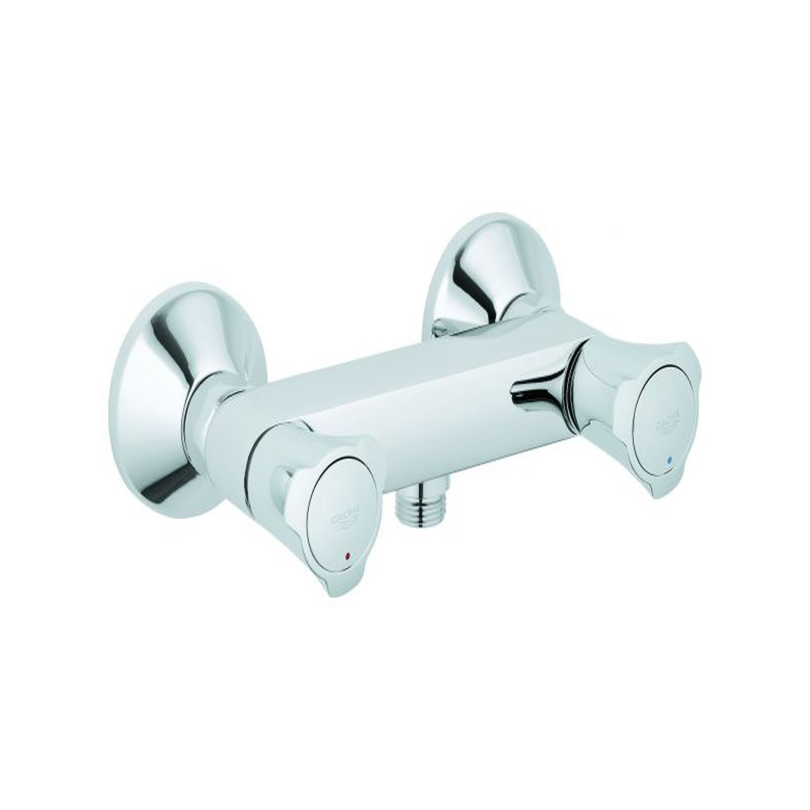 GROHE Brausebatterie Costa DN15 Zweigriffarmatur Wandmontage chrom Metallgriffe Longlife-Oberteil 26330001