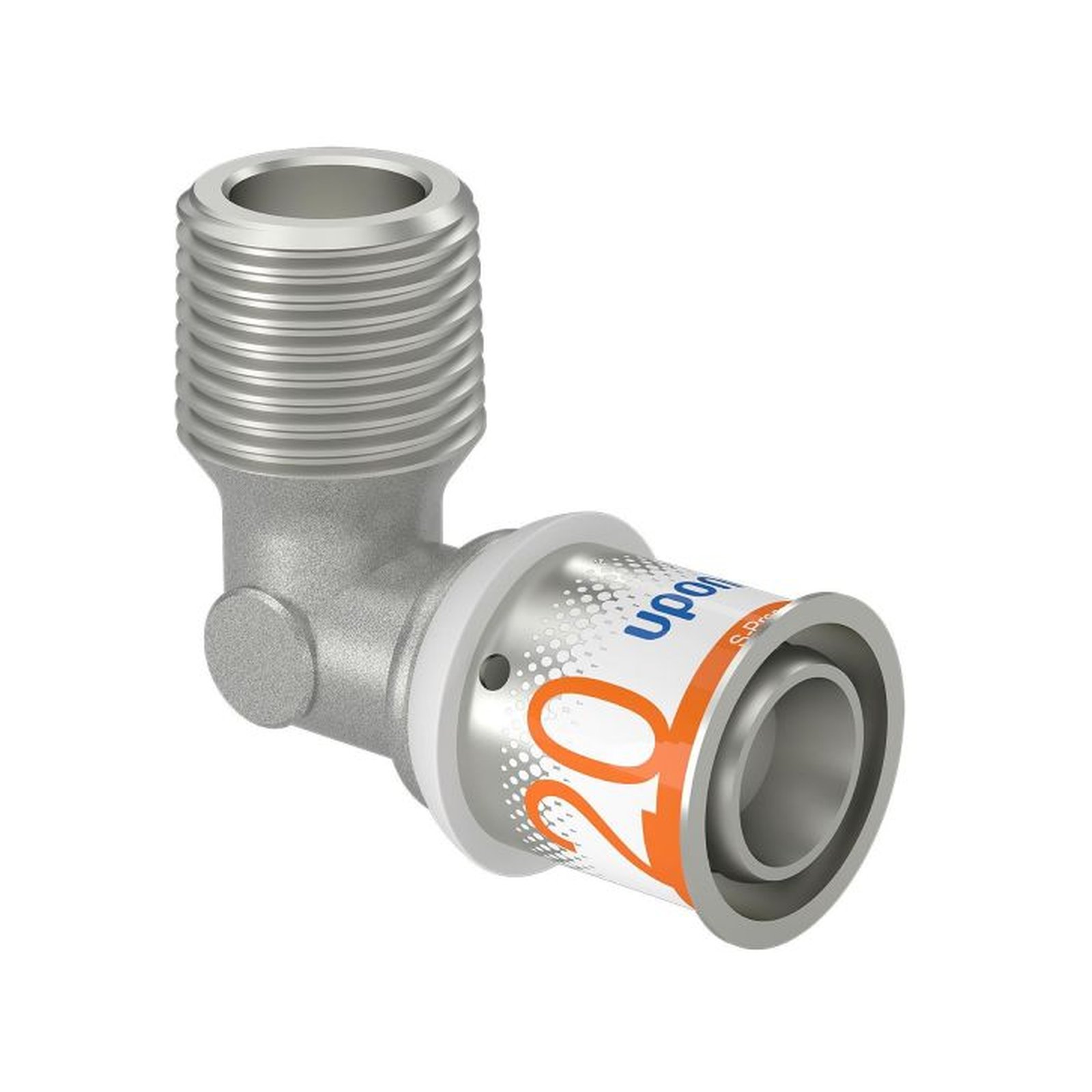 Uponor S-Press PLUS Winkelnippel 20mm DN15 1/2 AG Edelstahlpresshülse DVGW 1070533