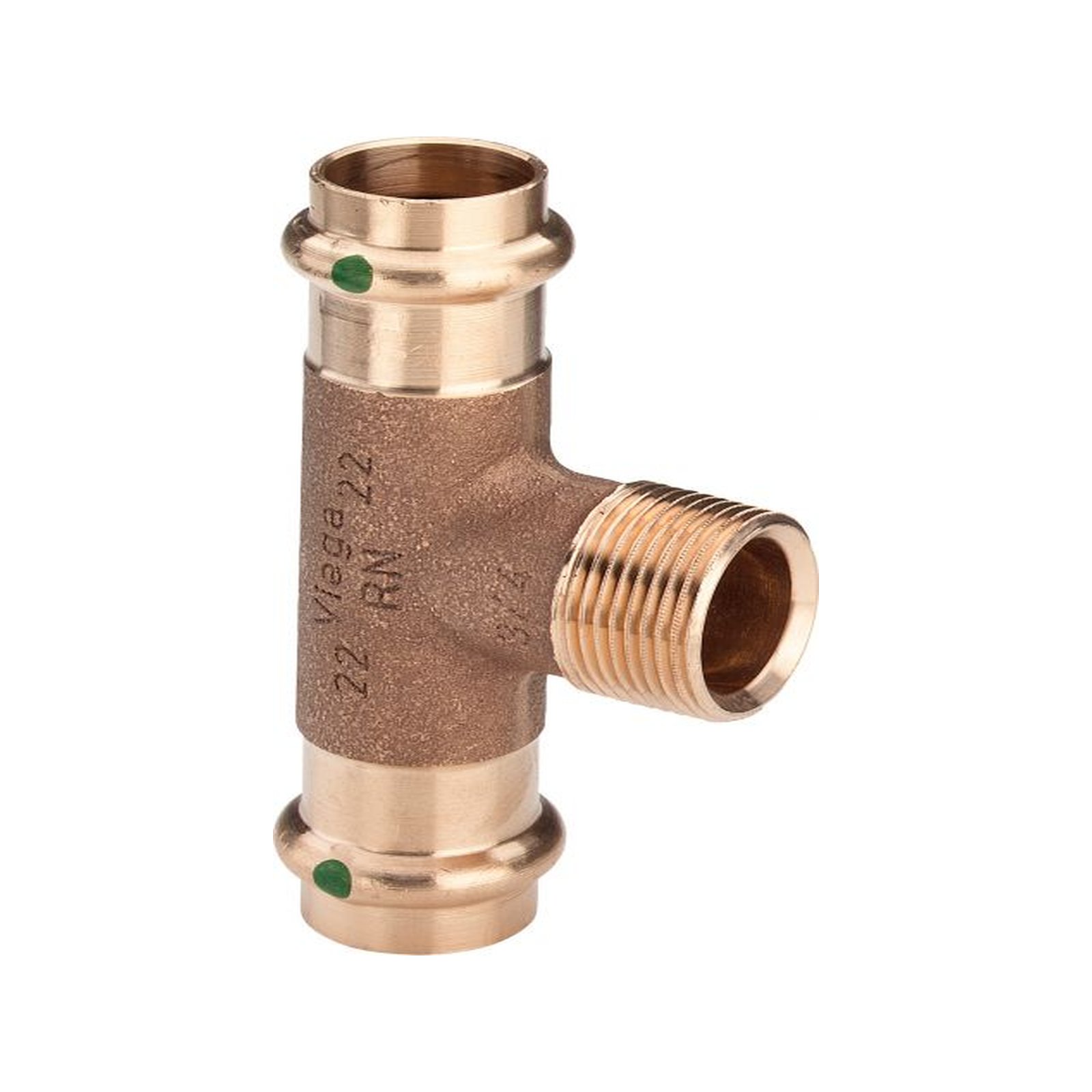 Viega Pressfitting Sanpress 2217.1 T-Stück 42x3/4AGx42mm Rotguss Siliziumbronze SC-Contur 273231
