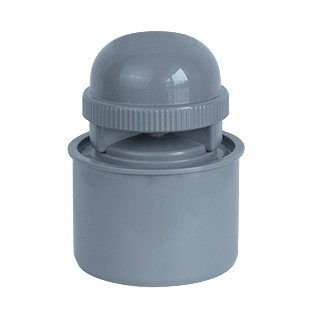 Airfit Rohrbelüfter DN 75 PP grau Abflussrohr Gummimanschette senkrechte Montage 57075RB