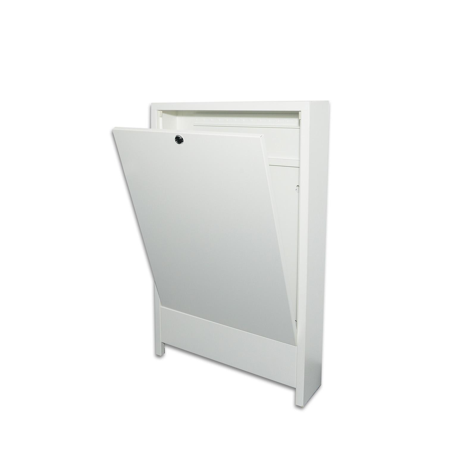 Aufputz Verteilerschrank Premium 2-3 Heizkreise 450 mm mit Hutschiene weiss AP1 Aufputz Verteilerschrank Premium 13-15 Heizkreise 1200 mm mit Hutschiene weiss AP6