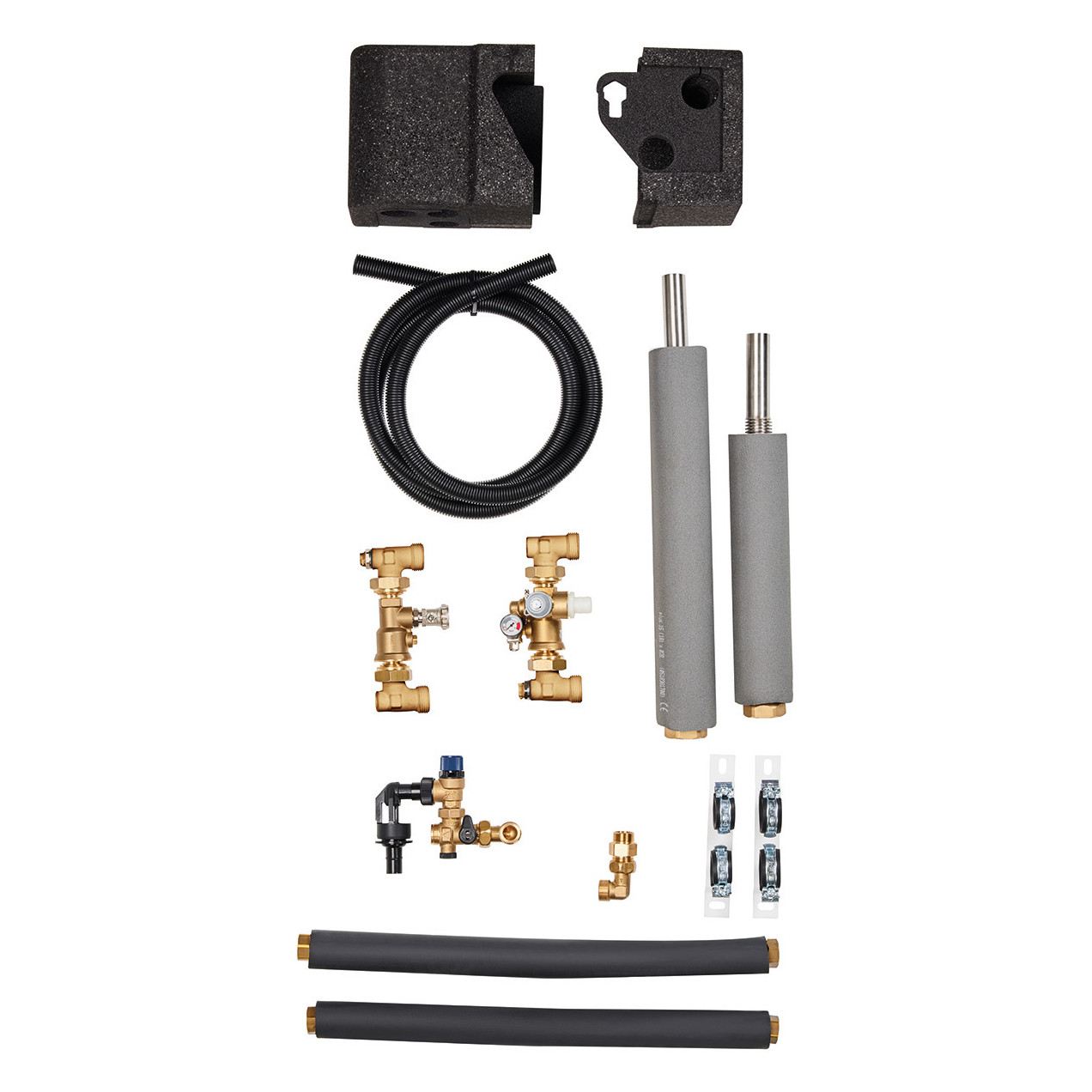 Vaillant Anschluss-Set flexibel uniTOWER Edelstahlwellrohre Pressmontage Wärmedämmschalen Sicherheitsventil 0020250219