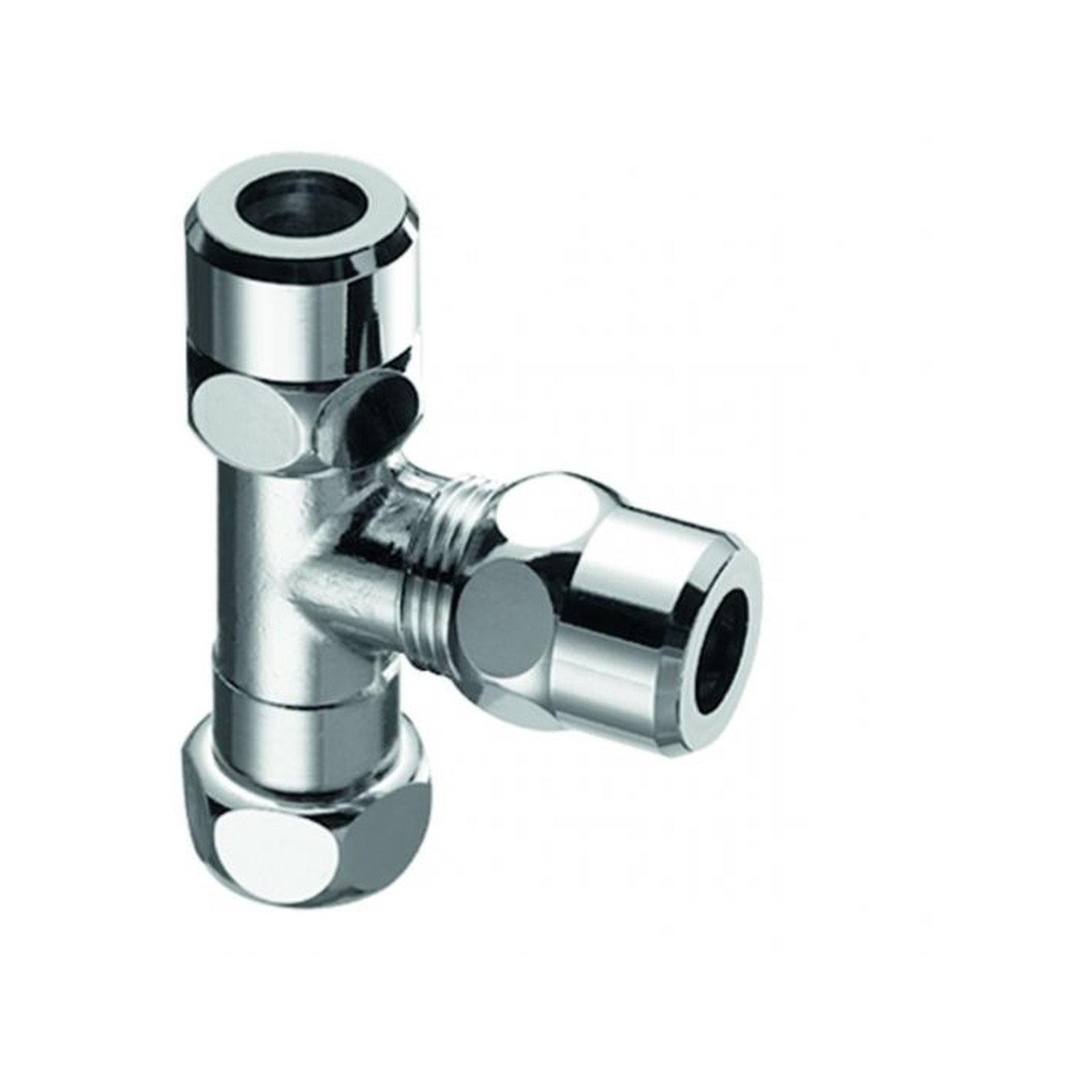 Schell T-Stück bewegliche Überwurfmutter 3/8 Zoll chrom Messing 2x 10 mm 041000699