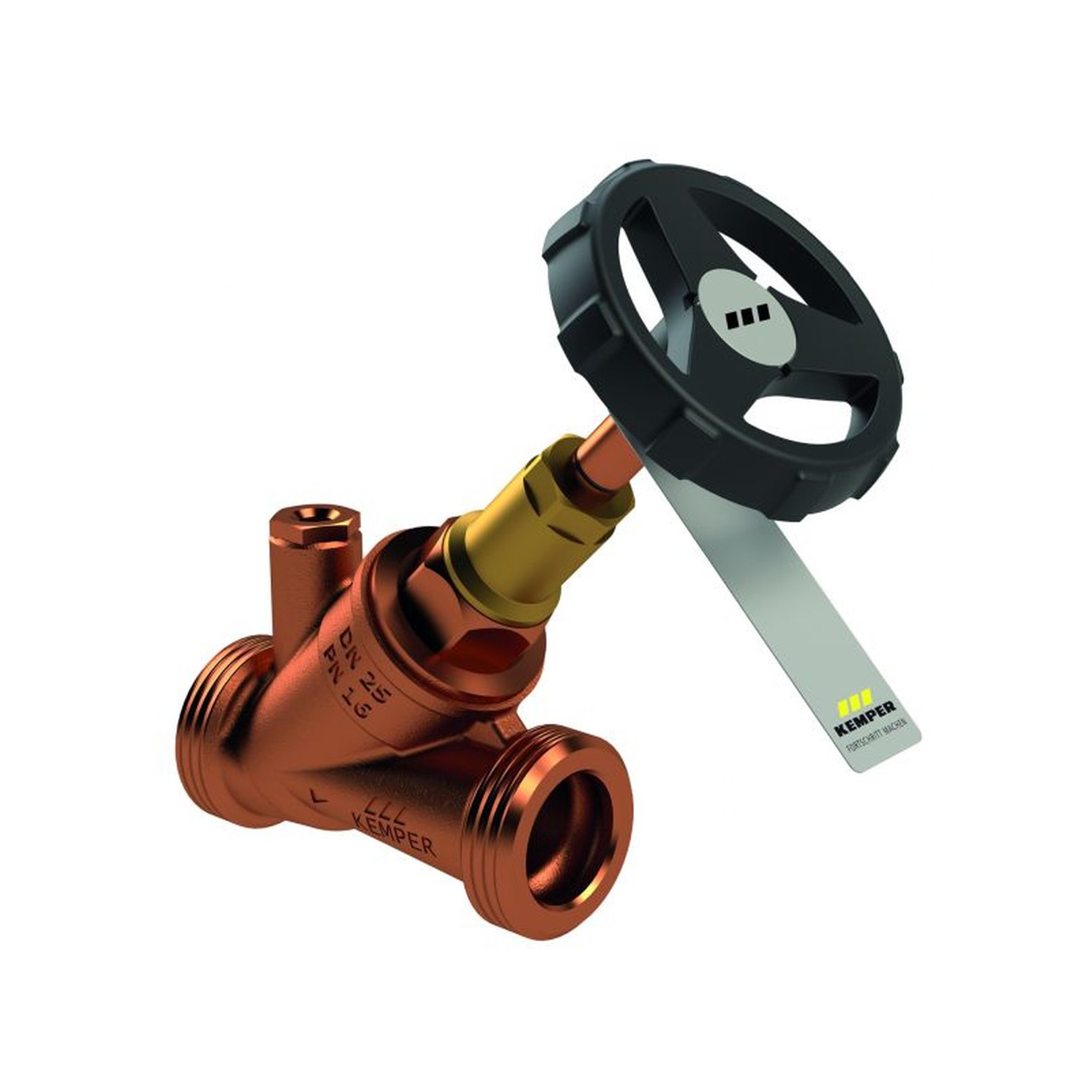 Kemper WESER Freistrom-Absperrventil 1732G05000 DN50 Entleerstopfen Rotguss Außengewinde