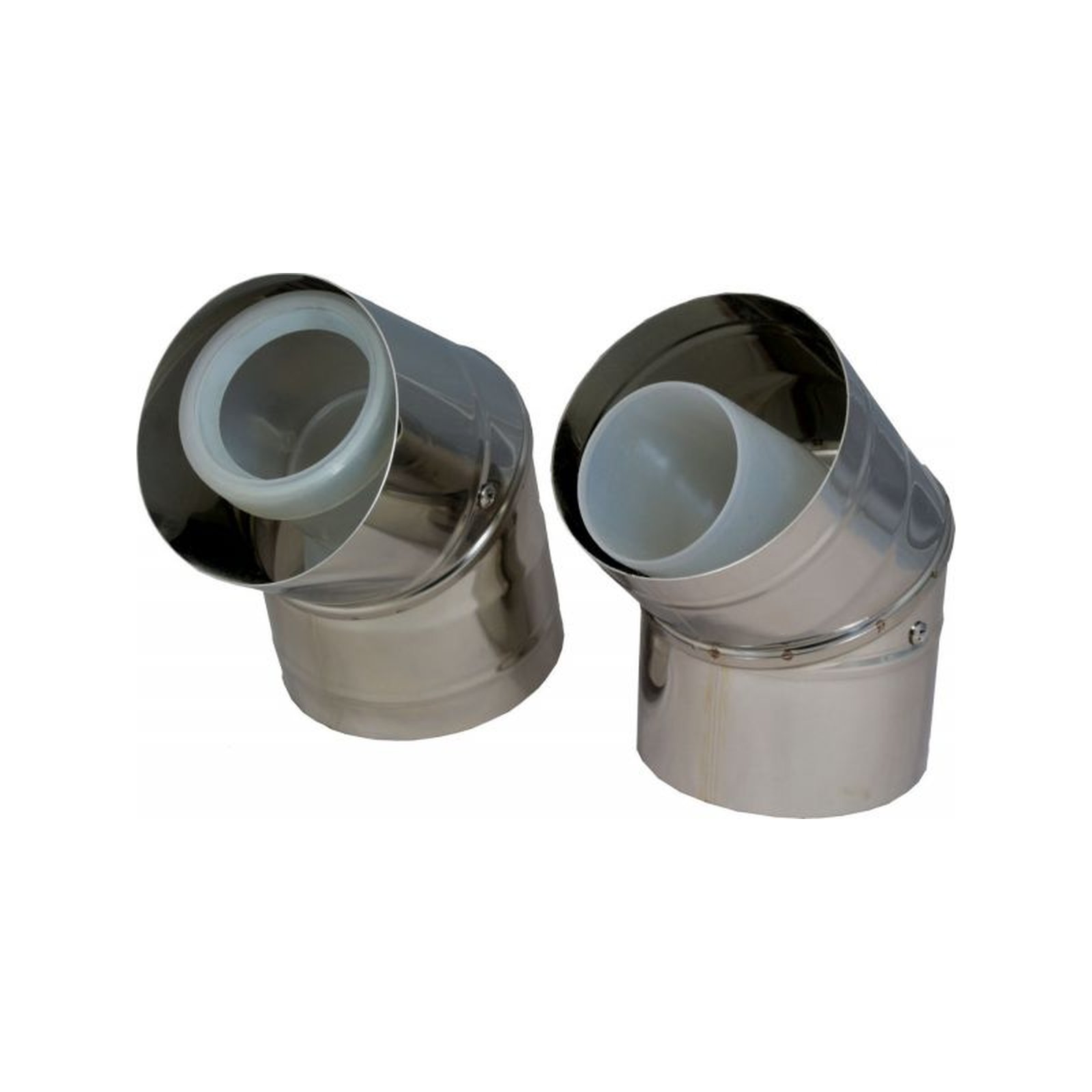 Wolf Abgasrohrbogen konzentrisch 45 Grad DN60/100 Edelstahl Polypropylen Fassadensystem 2 Stück 2651913