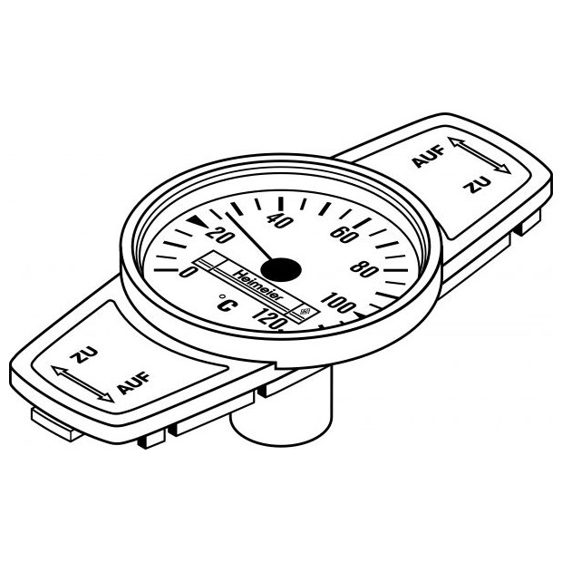IMI HYDRONIC Thermometer Globo 0600-01.380 blau 0-120 Grad C DN10-32 0600-01.380