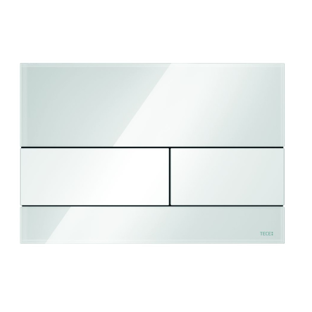 TECE Betätigungsplatte TECEsquare Glas weiss glänzend Zweimengen Tasten 9240800